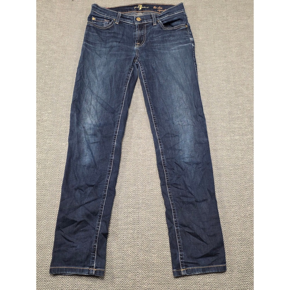 7 For All Mankind The Slim Cigarette Jeans Dark Wash Blue‎ Size 26